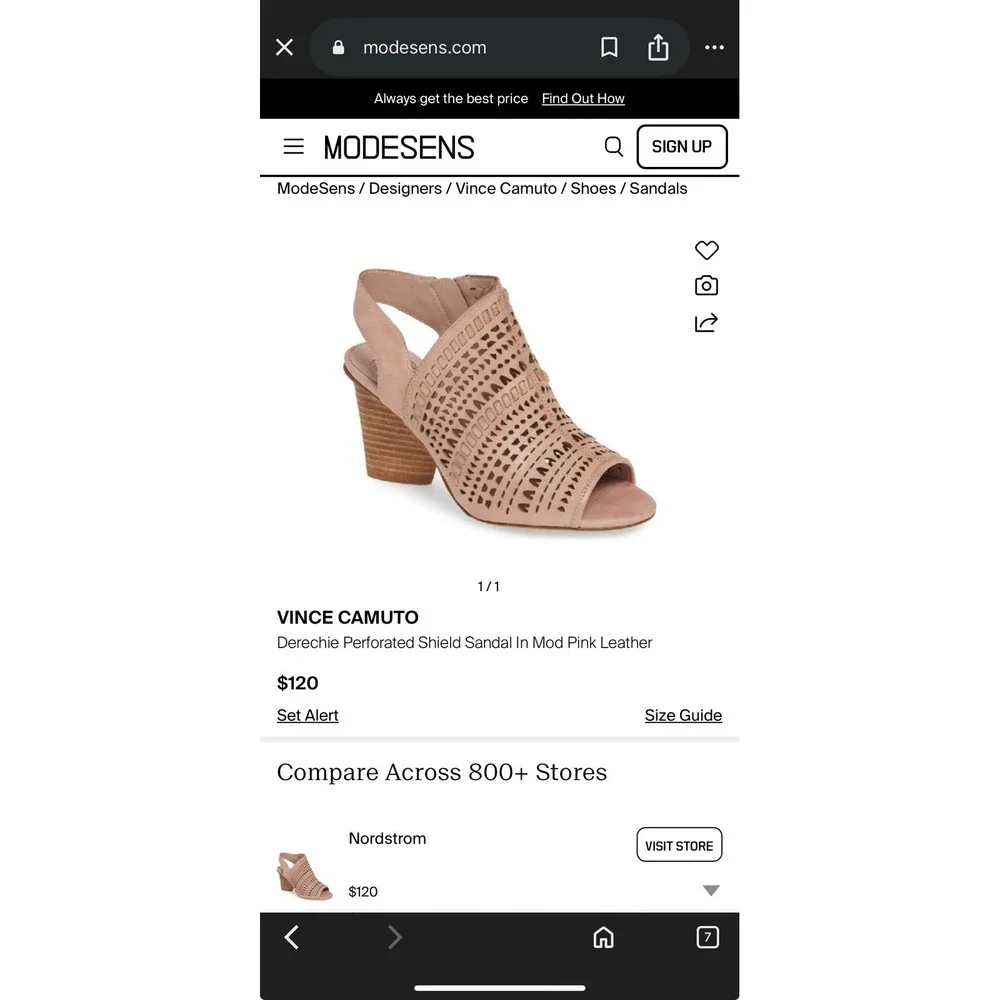 Vince Camuto Perforated Suede Tan Sandals Open Toe Boho Western Zip Booties 7.5‎